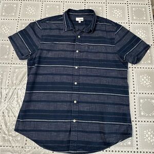 Sonoma Blue Casual Button Down Shirt with Stripes